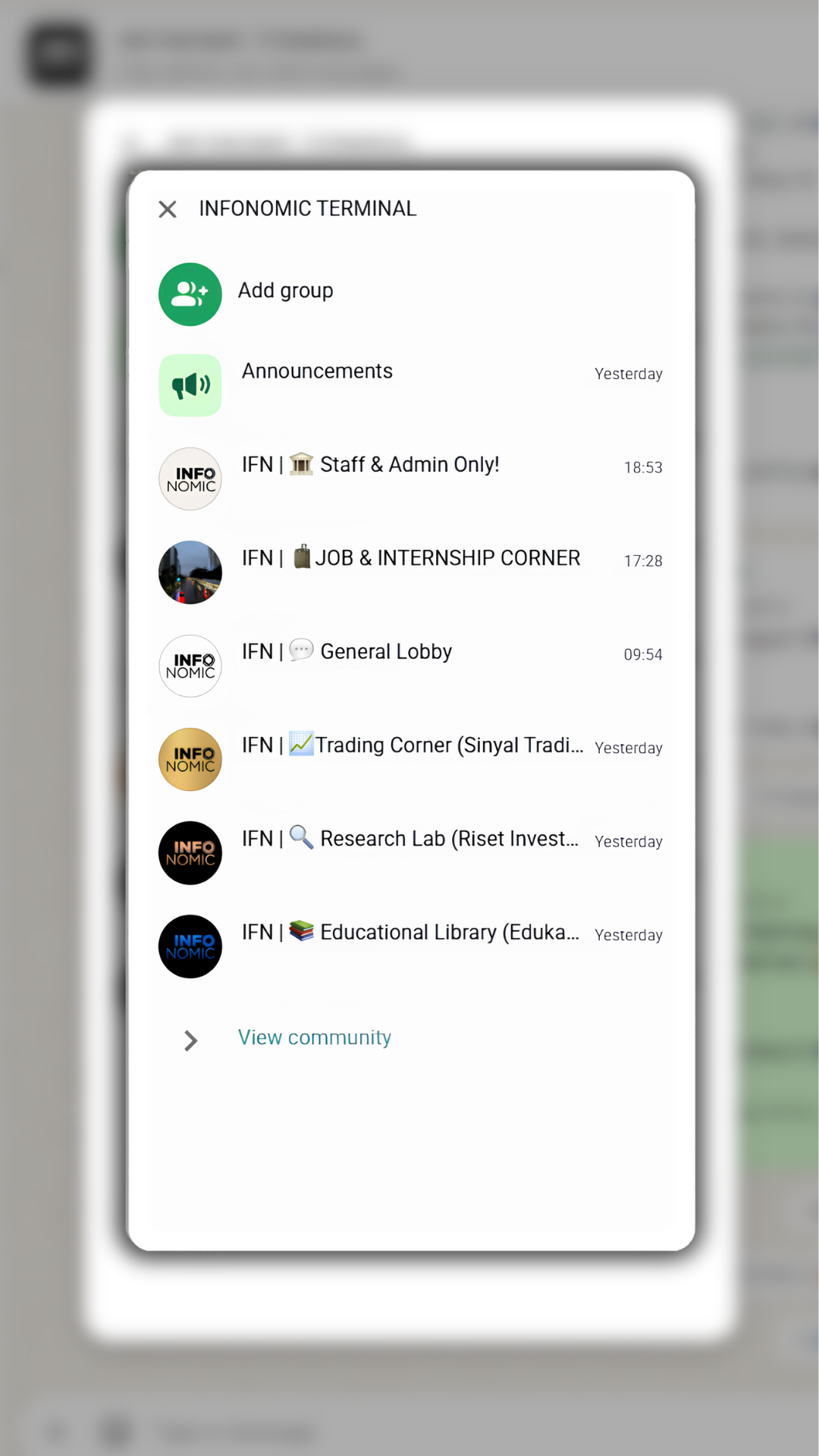 Daftar Grup IFN — screenshot